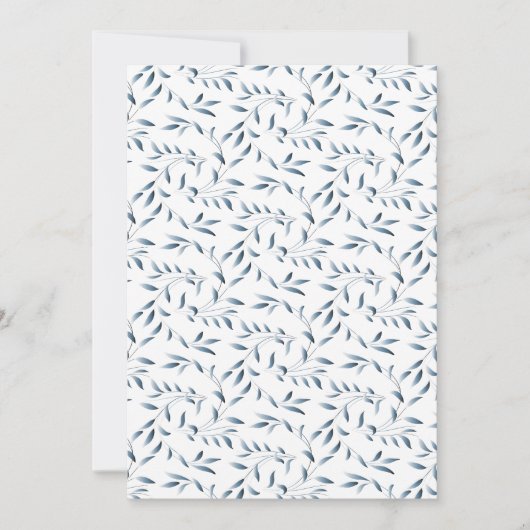 ウィローガーデンエレガントブルーとホワイトフローラ 招待状 (正面)