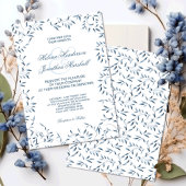 ウィローガーデンエレガントブルーとホワイトフローラ 招待状