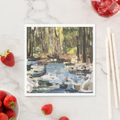 ウィローキャッツデザーズ「川の白鳥」カット紙 スタンダードランチョンナプキン (インサイチュ)