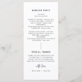 ウィローシンプルモダン結婚式 プログラム (裏面)