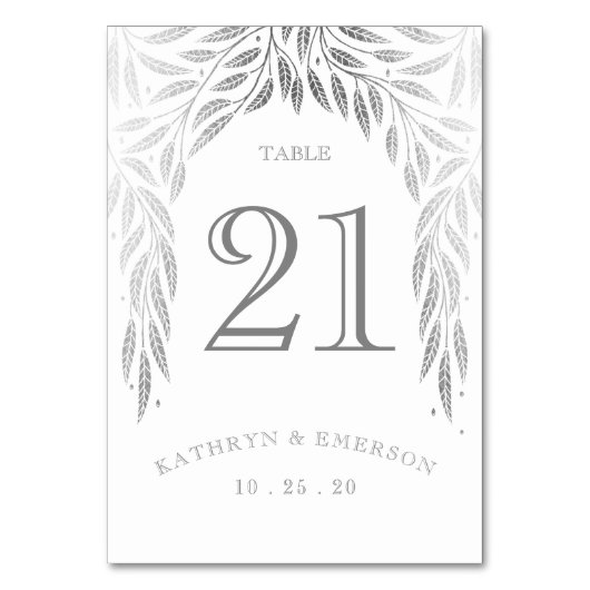 ウィローズの結婚テーブルカーフェイクドの下で テーブルナンバー (正面)