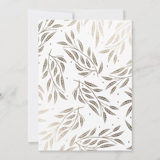 ウィローズ結婚式招待状フェイク金ゴールド 招待状 (裏面)