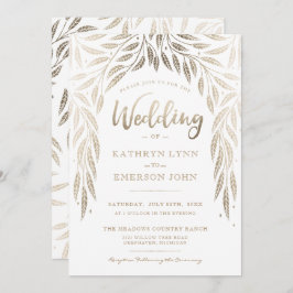 ウィローズ結婚式招待状フェイク金ゴールド 招待状