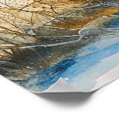 ウィローツリーとスノーハヴェル川。水彩画 ポスター (角)