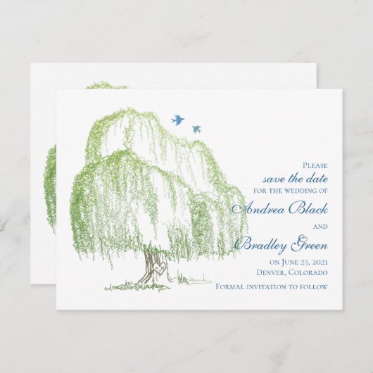 ウィローツリーウェディング日付発表を保存 セーブザデート (正面/裏面)