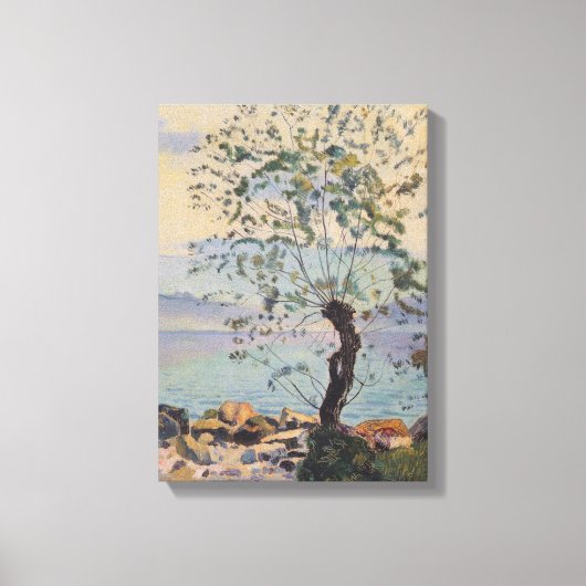 ウィローツリーバイザレイク（スイスの風景） キャンバスプリント (正面)