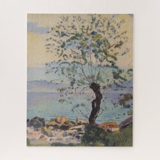 ウィローツリーバイザレイク（スイスの風景） ジグソーパズル (縦)
