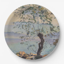 ウィローツリーバイザレイク（スイスの風景） ペーパープレート