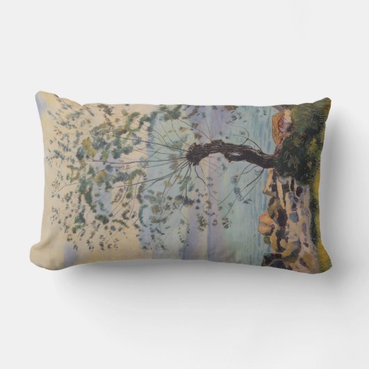 ウィローツリーバイザレイク（スイスの風景） ランバークッション (正面)