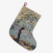 ウィローツリーバイザレイク(スイスの風景) ラージクリスマスストッキング (正面 (吊り時))