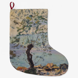 ウィローツリーバイザレイク（スイスの風景） ラージクリスマスストッキング