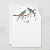 ウィローティール（緑がかった色）ブルーグリーンヴィンテージロベバード結婚ズ 招待状 (裏面)