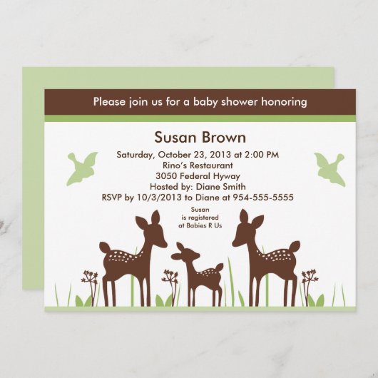 ウィローディアベビーシャワー招待状そう可愛い 招待状 (正面/裏面)