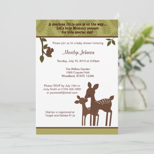 ウィローディアベビーシャワー招待状森の森 招待状 (スタンド正面)