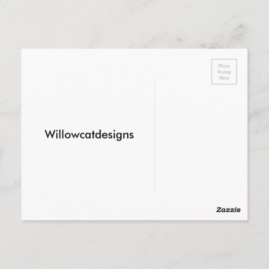 ウィロービー市中心部、犬の散歩 ペイント ポストカード (裏面)