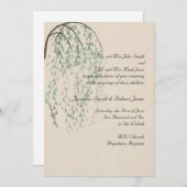 ウィローブランチインブラウンとティール(緑がかった色)結婚式招待状 招待状 (正面/裏面)