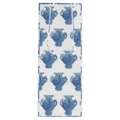 ウィローブルーとホワイトジンジャージャースジャー ワインギフトバッグ (正面)