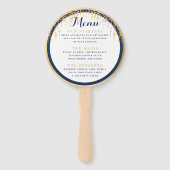 ウィローモダンツリーネイビー青金ゴールドのメ結婚ニュー ハンドファン (正面)