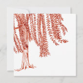 ウィロー赤と白ツリー結婚式招待状 招待状 (裏面)