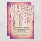 ウィロー・ツリー・ストリング・ライト・リハーサル・ディナー 招待状 (正面/裏面)