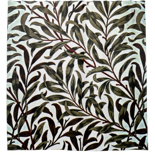 ウィローBough、William Morrisヴィンテージパターン シャワーカーテン (正面)