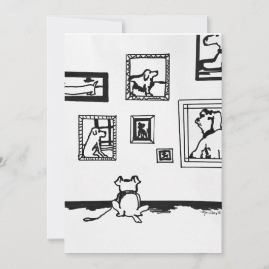 ウィロ最高のフ・キャデザーズによるドッグ・ラインスケッチ サンキューカード (正面)