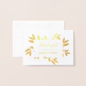 ウィロ結婚ーズリースサンキュー実在ゴールドフォイル 箔カード (封筒付き正面)