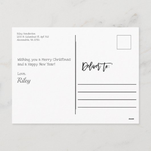 ウィンおもしろいターフリーキングコールドホリデー シーズンポストカード (裏面)