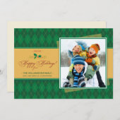 ウィンアーガイルターハッピーホリデーズフラットカード(緑) シーズンカード (正面/裏面)