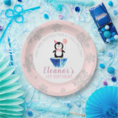 ウィンガーリーターキュートペンギンピンク誕生日 ペーパープレート (パーティー)