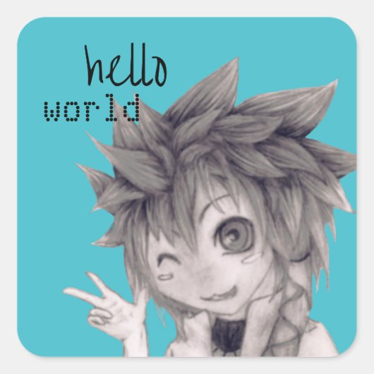 ウィンキングアニメガイオリジナルスケッチ スクエアシール (正面)