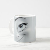 ウィンキングカートゥーン顔3Dマグカップ11 コーヒーマグカップ (正面左)