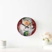 ウィンキングサンタクリスマスリスト ラウンド壁時計 (ホーム)