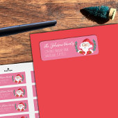 ウィンキングサンタピンクホリデー差出人住所ラベル ラベル