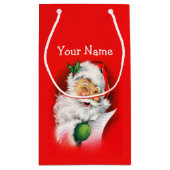 ウィンキングサンタヴィンテージクリスマス スモールペーパーバッグ (裏面)