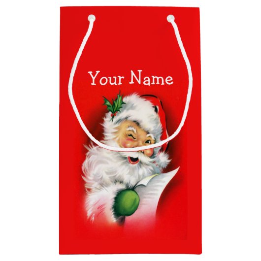 ウィンキングサンタヴィンテージクリスマス スモールペーパーバッグ (裏面)