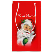 ウィンキングサンタヴィンテージクリスマス スモールペーパーバッグ (正面)
