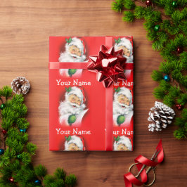 ウィンキングサンタヴィンテージクリスマス ラッピングペーパー