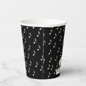 ウィンキングハッピーホワイトキャット歩くオンピアノノート 紙コップ (右)