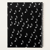 ウィンキングホワイトキャット歩くオンピアノ鍵ミュージックノート プランナー手帳 (裏面)