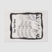 ウィンキングホワイトキャット踊りオンピアノブラックフレーム 薄葉紙 (正面)