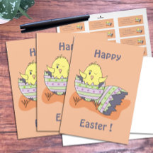ウィンキングリトルシックハッピーイースターグリーティングカード