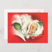 ウィンキングヴィンテージサンタクリスマスポストカード シーズンポストカード (正面/裏面)