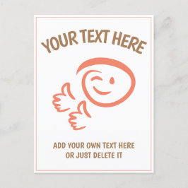 ウィンキング絵文字顔は2つの親指を上げる。Doodle.テンプレート ポストカード