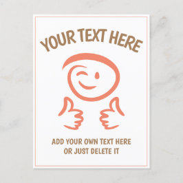 ウィンキング絵文字顔は2つの親指を上げる。Doodle.テンプレート ポストカード