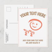 ウィンキング絵文字顔ウィングルガンズドードルテンプレート ポストカード (正面/裏面)