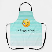 ウィンキング絵文字顔 – ハッピーエプロン エプロン (正面)