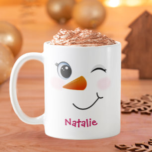 ウィンキング雪だるま個人用マグ子供へ コーヒーマグカップ