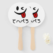 ウィンキング顔タングアウトてへぺろテヘペロ | Oops ハンドファン (正面&裏面)