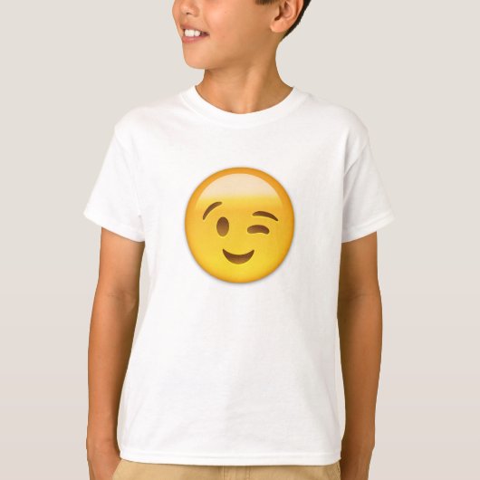 ウィンキング顔絵文字 Tシャツ (正面)